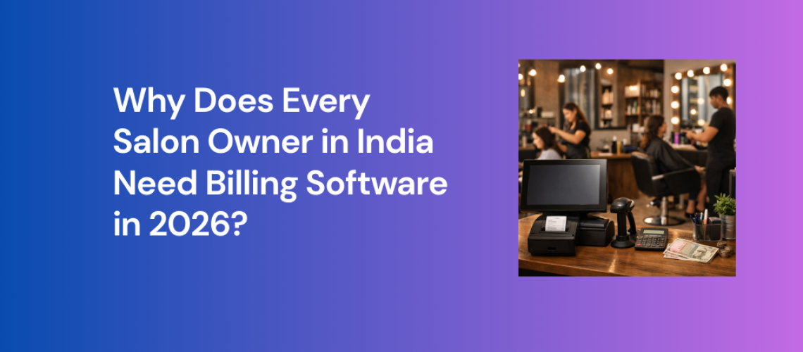 Image of a salon professional using billing software to process payments and manage customer data.